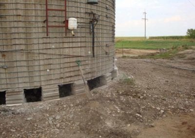 silo repair by building up the base